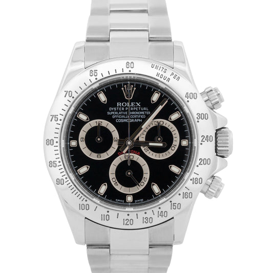 Rolex Daytona Cosmograph Black RANDOM SERIAL Stainless 40mm BLUE LUME 116520