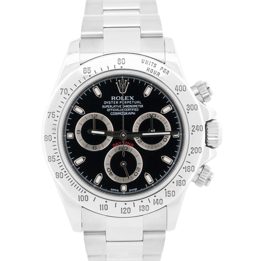 Rolex Daytona Cosmograph Black RANDOMIZED Stainless Steel BLUE LUME 40mm 116520