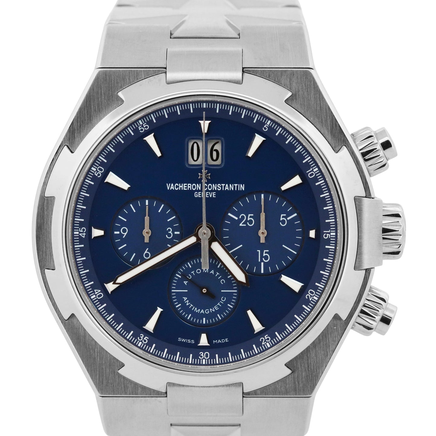 PAPERS Vacheron Constantin Overseas Chronograph BLUE 42mm Stainless Steel 49150