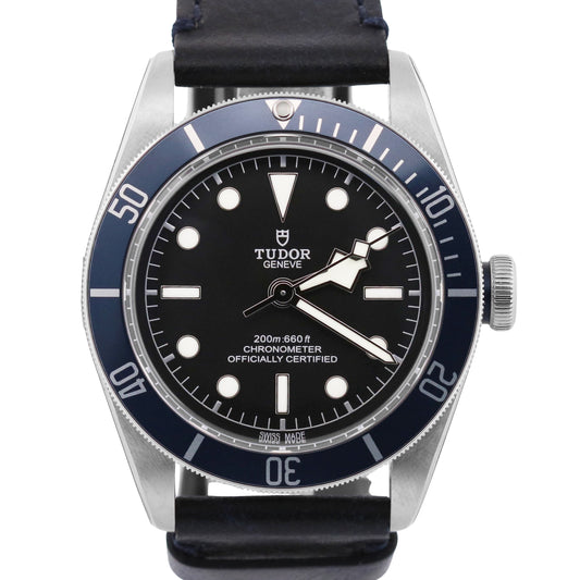 STICKERED 2020 PAPERS Tudor Black Bay BLUE Stainless Leather 41mm 79230B BOX