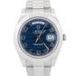 Rolex Day-Date II 218239 Blue Arabic Wave 18K White Gold President 41mm Box