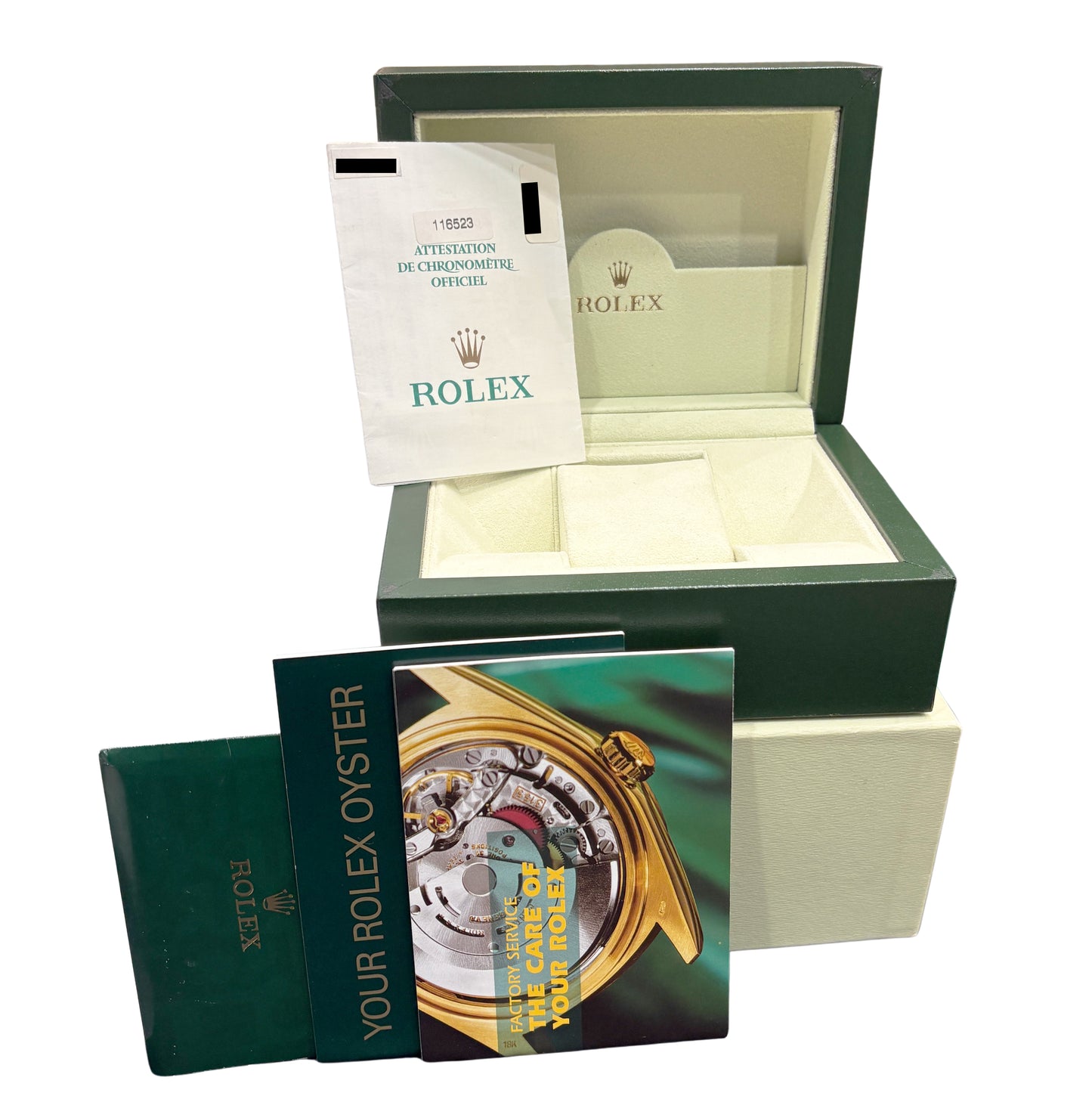 PAPERS Rolex Daytona Cosmograph BLACK 18K Yellow Gold Steel 116523 Watch BOX