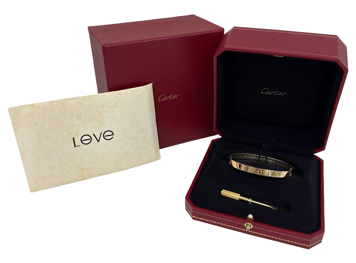 2019 Cartier Love Bracelet Size 18 18K Yellow Gold Box Papers