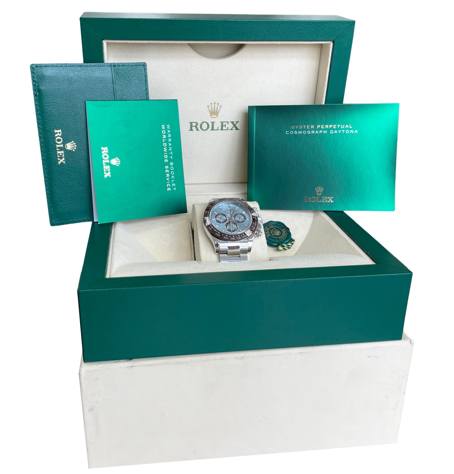 MINT 2019 Rolex Daytona GLACIER ICE BLUE Dial 40mm 950 Platinum Watch 116506 BOX