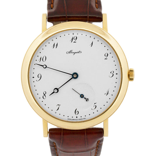 Breguet Classique Automatic WHITE 18K Yellow Gold 40mm 5140BA Leather Watch