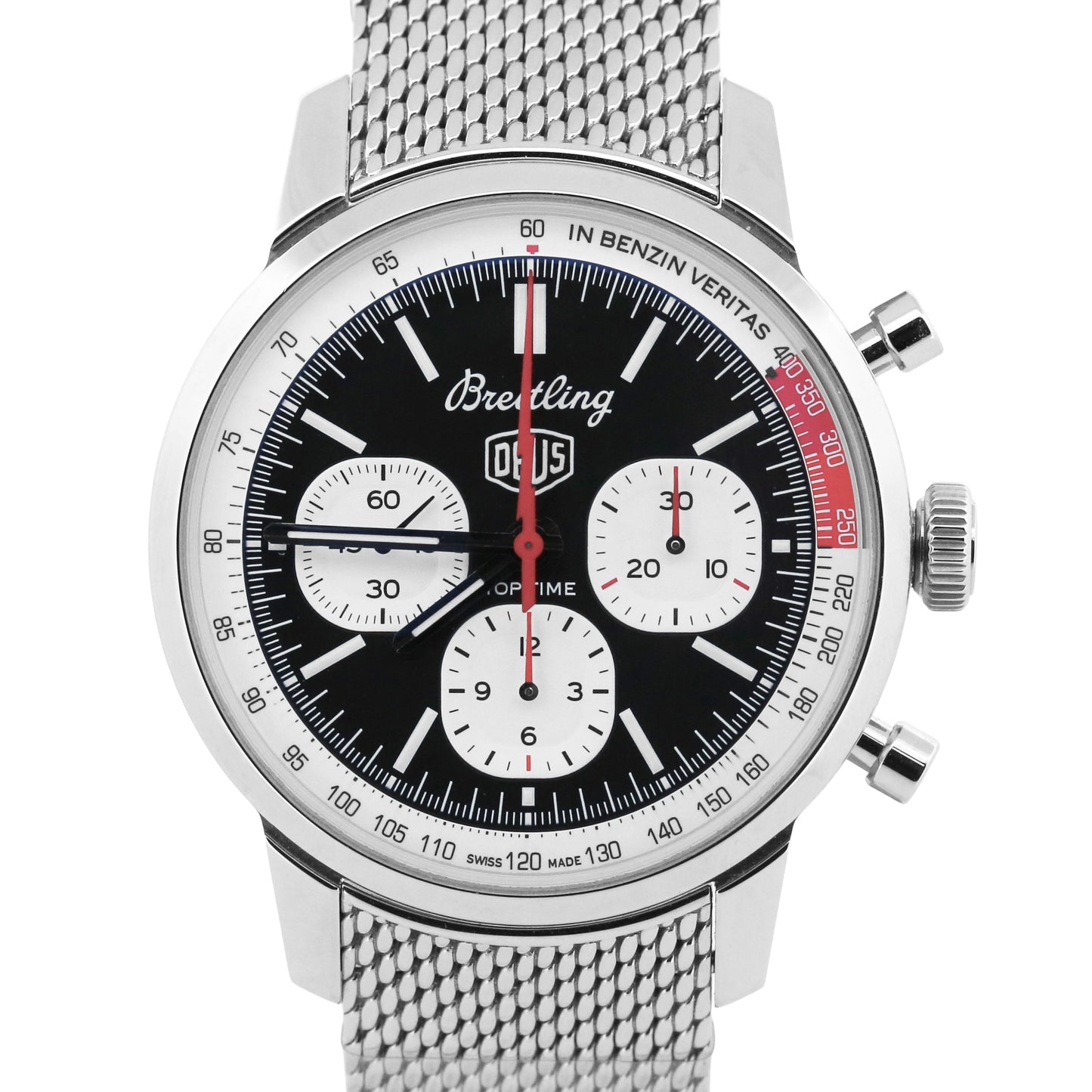 STICKERED 2025 PAPERS Breitling Top Time DEUS Black Chronograph 41mm AB0176 BOX