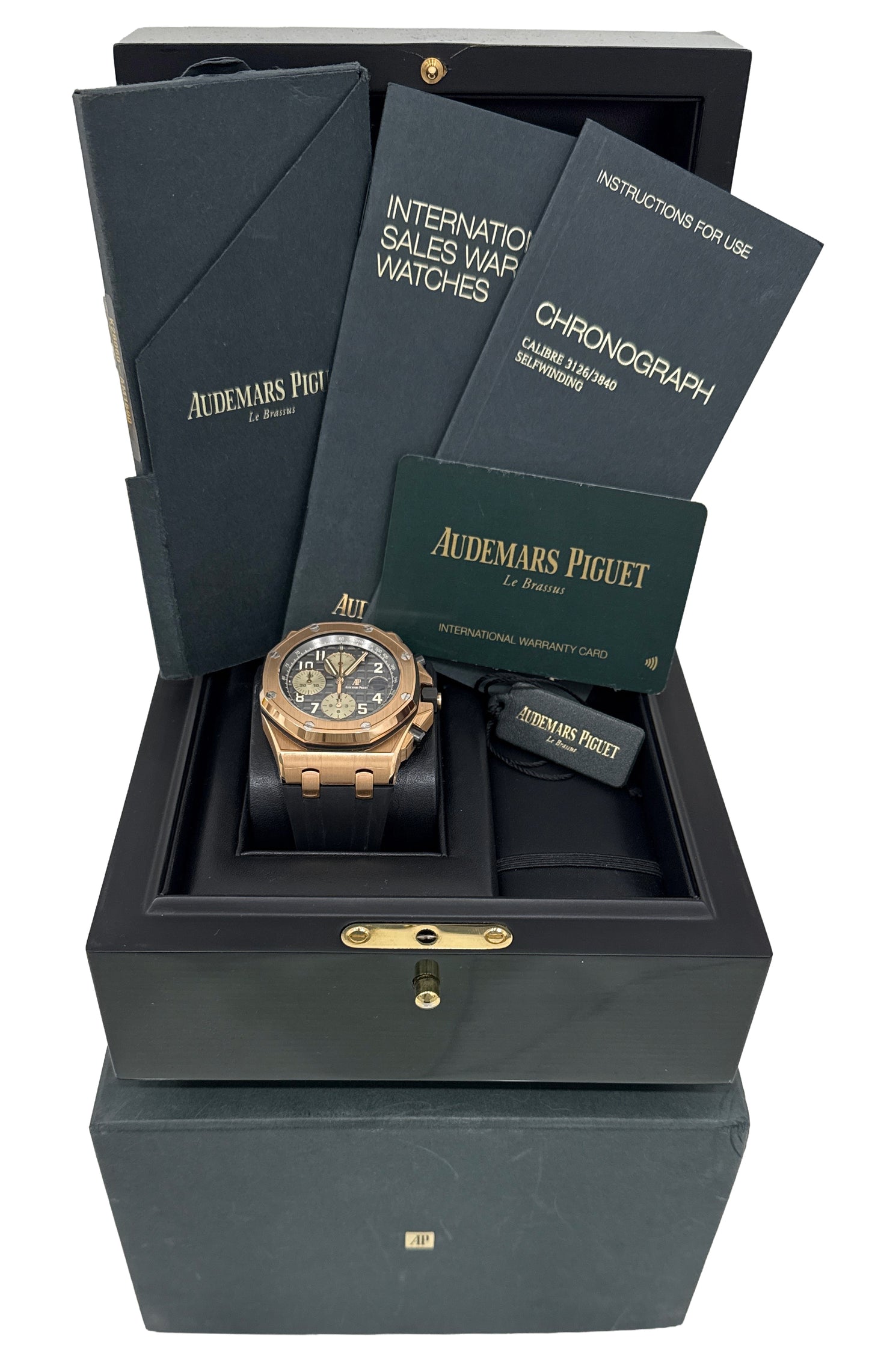 PAPERS Audemars Piguet Royal Oak Offshore RUTHENIUM Gray 18K 42mm 26470OR BOX