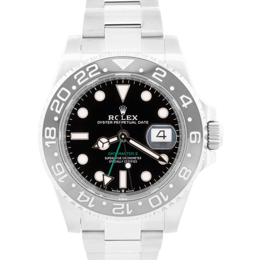 2025 PAPERS Rolex GMT-Master II BRUCE WAYNE Ceramic Steel OYSTER 126710 GRNR BOX