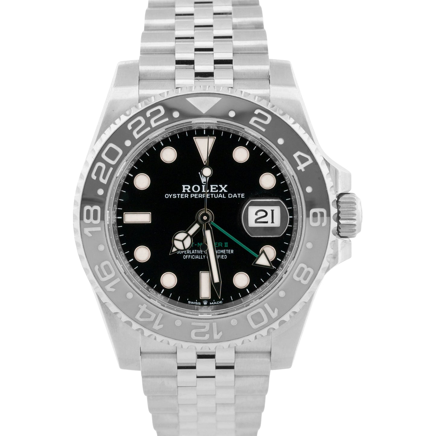 2024 PAPERS Rolex GMT-Master II BRUCE WAYNE Ceramic JUBILEE 126710 GRNR BOX