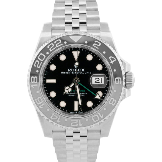 2024 PAPERS Rolex GMT-Master II BRUCE WAYNE Ceramic JUBILEE 126710 GRNR BOX