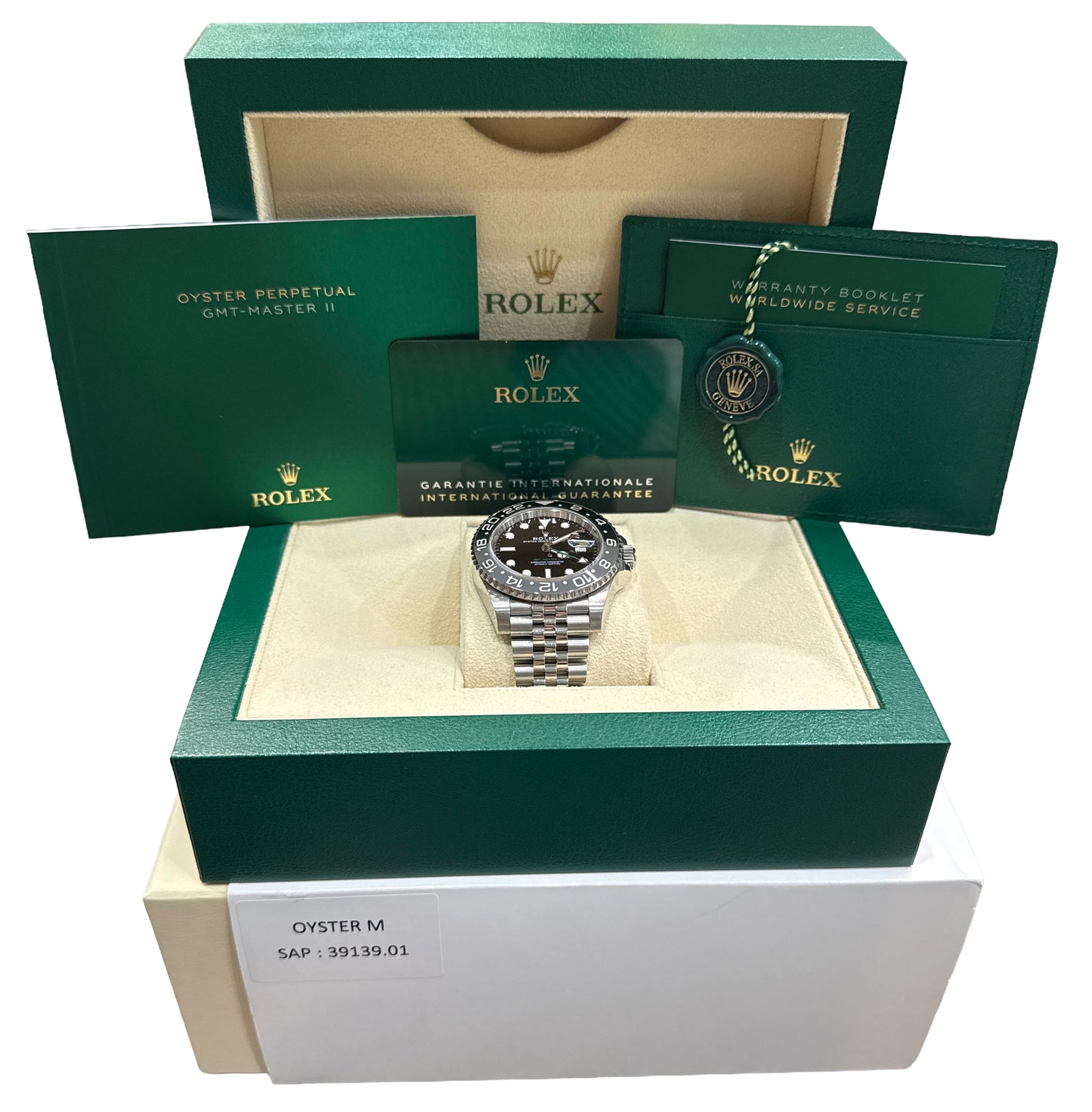 2024 PAPERS Rolex GMT-Master II BRUCE WAYNE Steel JUBILEE 126710 GRNR Watch BOX