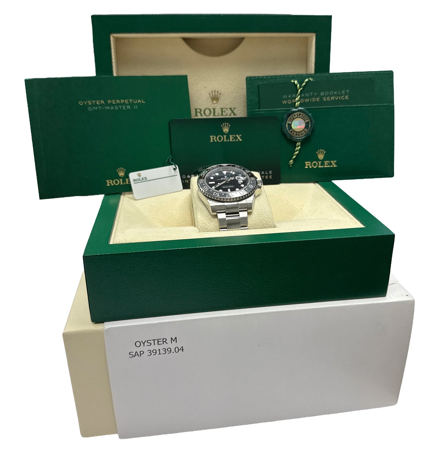 2024 PAPERS Rolex GMT-Master II BRUCE WAYNE Ceramic Steel OYSTER 126710 GRNR BOX