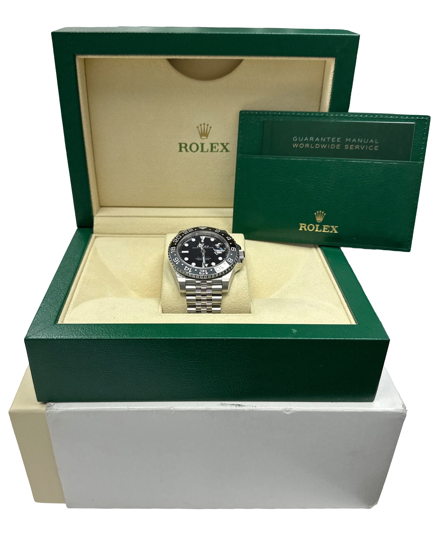 Rolex GMT-Master II BRUCE WAYNE Jubilee Black Stainless Ceramic 126710 GRNR BOX