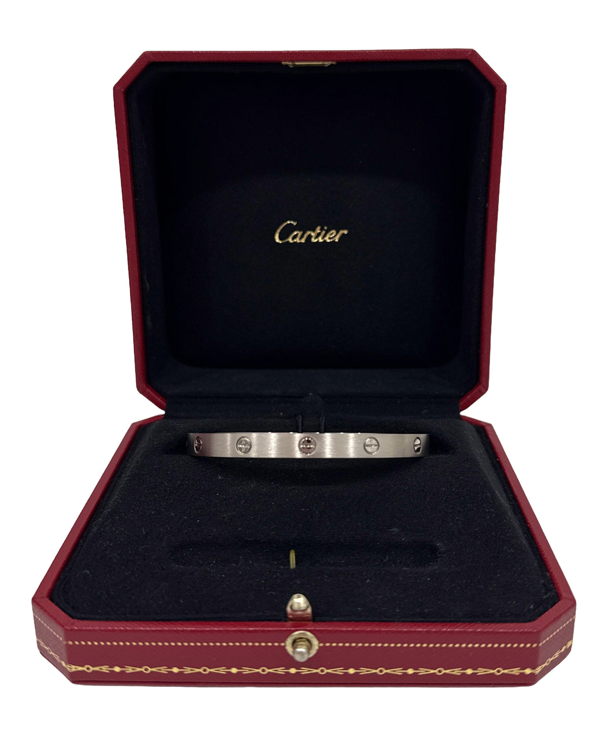 Cartier Love Bracelet Size 19 Brushed 18K White Gold Box