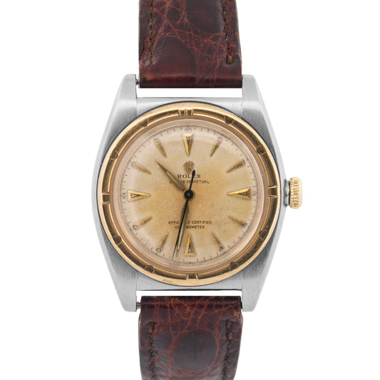 1958 Vintage Rolex Oyster Perpetual BUBBLEBACK 3372 ORIGINAL Gold 32mm Watch