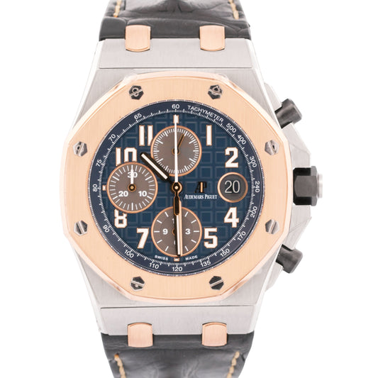 PAPERS Audemars Piguet Royal Oak Offshore 18K BLUE Bucherer 42mm 26471SR BOX