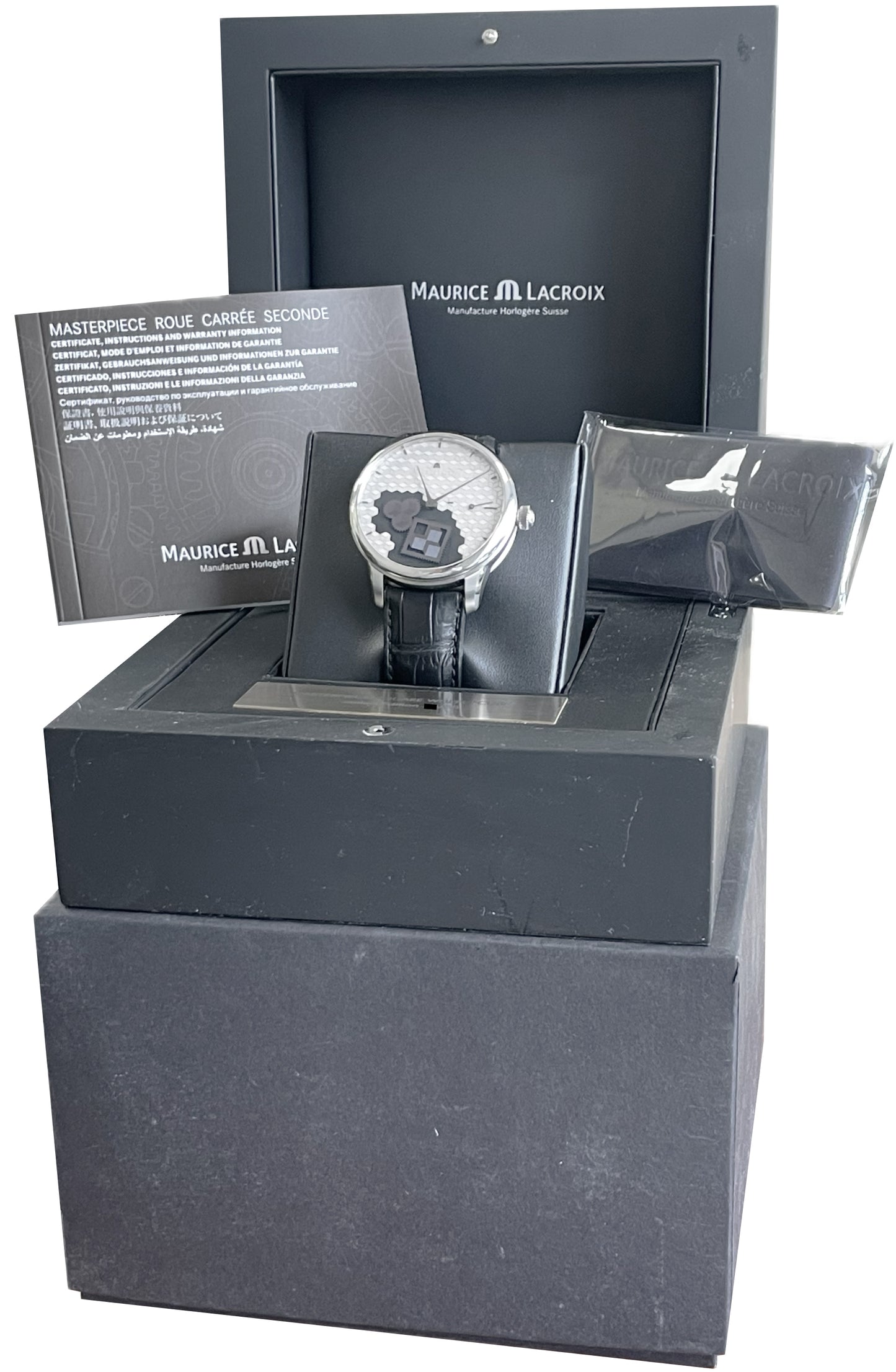 Maurice Lacroix Masterpiece "Cube" MP7158-SS001-909 Square Wheel Steel Grey BOX