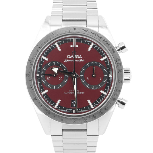 2025 PAPERS Omega Speedmaster '57 Steel BURGUNDY 40.5mm 332.10.41.51.11.001 BOX