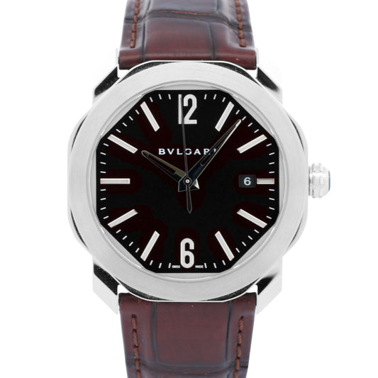 NEW 2025 PAPERS BVLGARI Bulgari 41mm Octo Roma BLACK OC41C1SLD Watch OC 41 S BOX