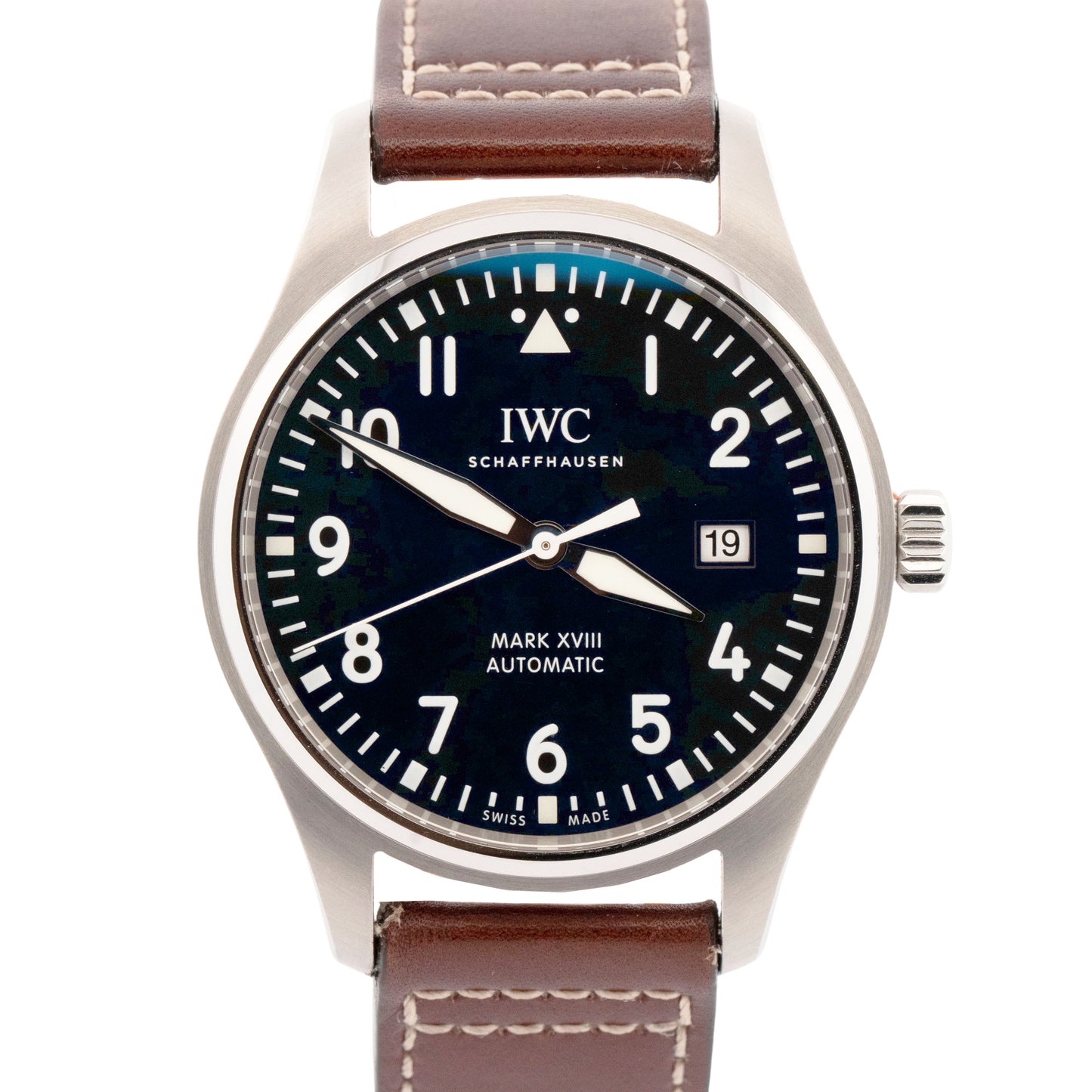PAPERS IWC Pilot's Watch BROWN DIAL Mark XVIII Leather 40mm IW327003 Watch BOX