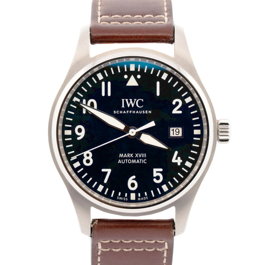 PAPERS IWC Pilot's Watch BROWN DIAL Mark XVIII Leather 40mm IW327003 Watch BOX