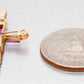 Vintage 1ctw Purple Amethyst Cross Pendant - 14k Yellow Gold Scalloped Edges