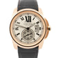 Men's Cartier Calibre IVORY ROMAN 42mm 18K Rose Gold Leather 3300 / W7100009
