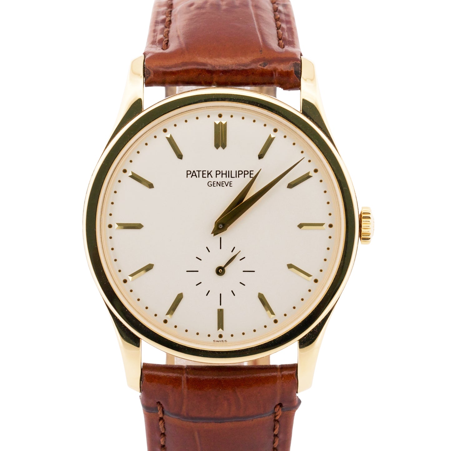 Patek Philippe Calatrava SILVER 18K Yellow Gold 37mm Automatic Watch 5196J