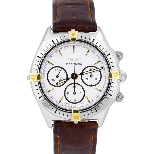 Breitling Callisto Chronograph 35mm White 18K Gold Steel Manual 80520-D Watch