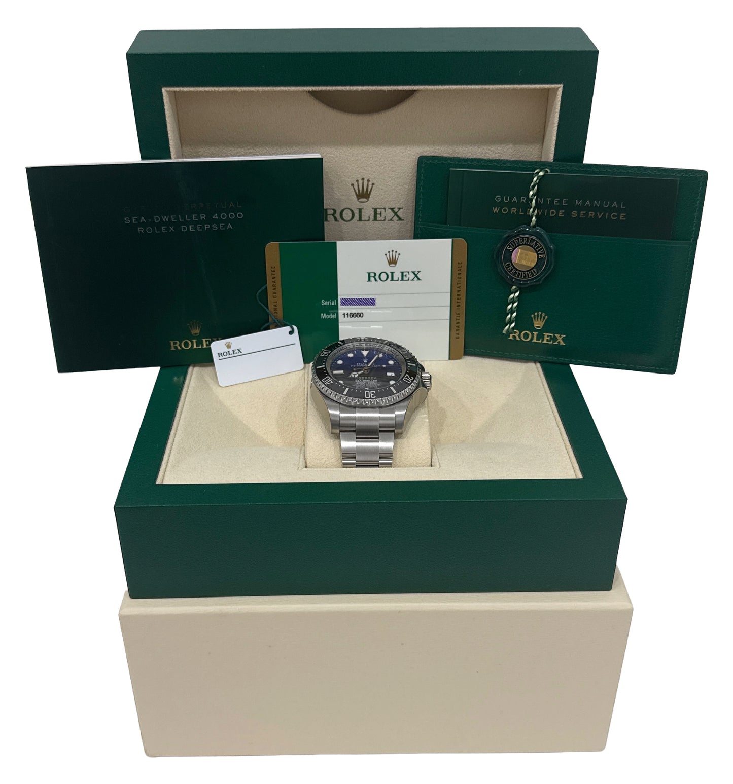STICKERED NOS 2017 PAPERS Rolex Sea-Dweller Deepsea 116660 CAMERON Blue 44mm BOX