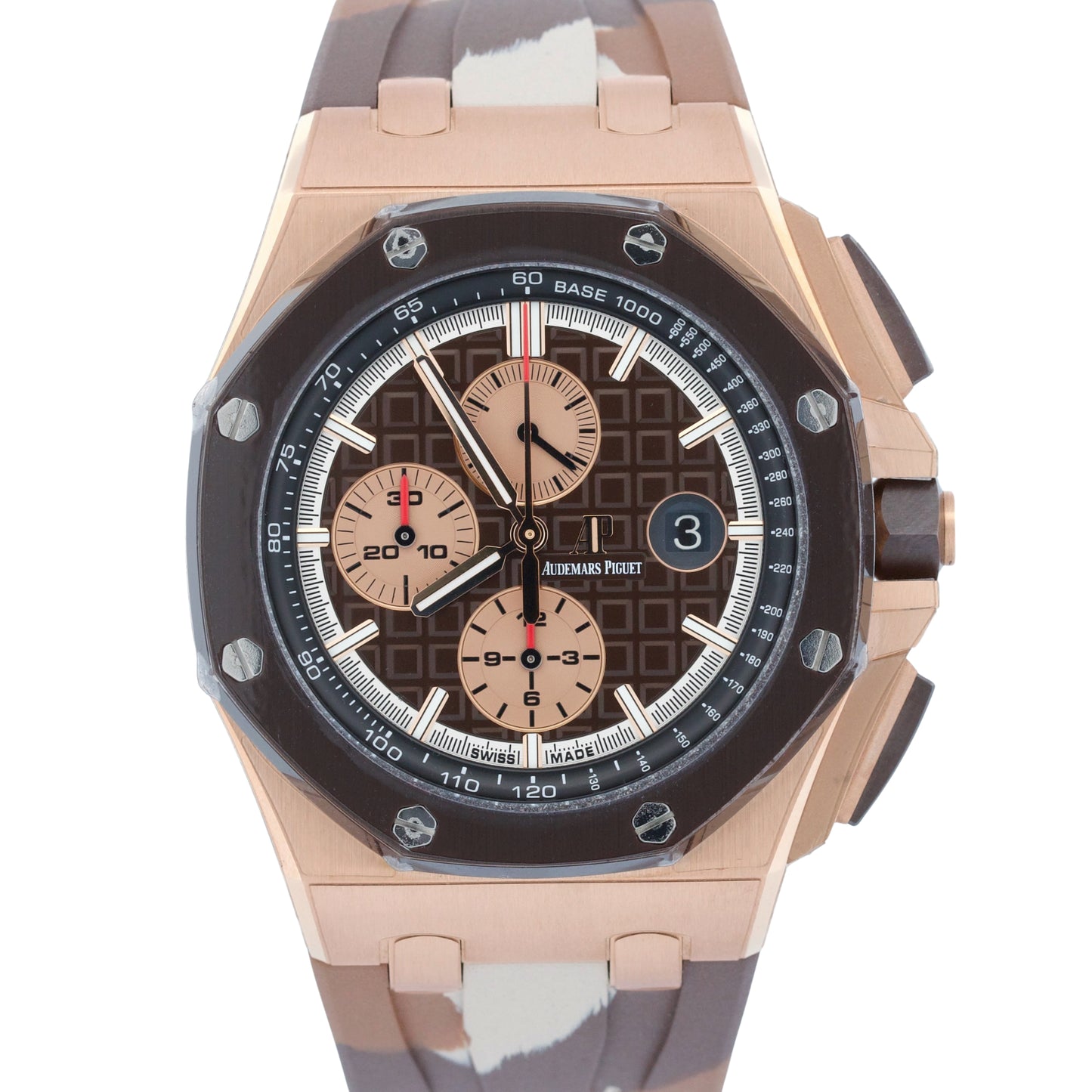PAPERS Audemars Piguet Royal Oak Offshore BROWN CAMO 18K Gold 44mm 26401RO BOX