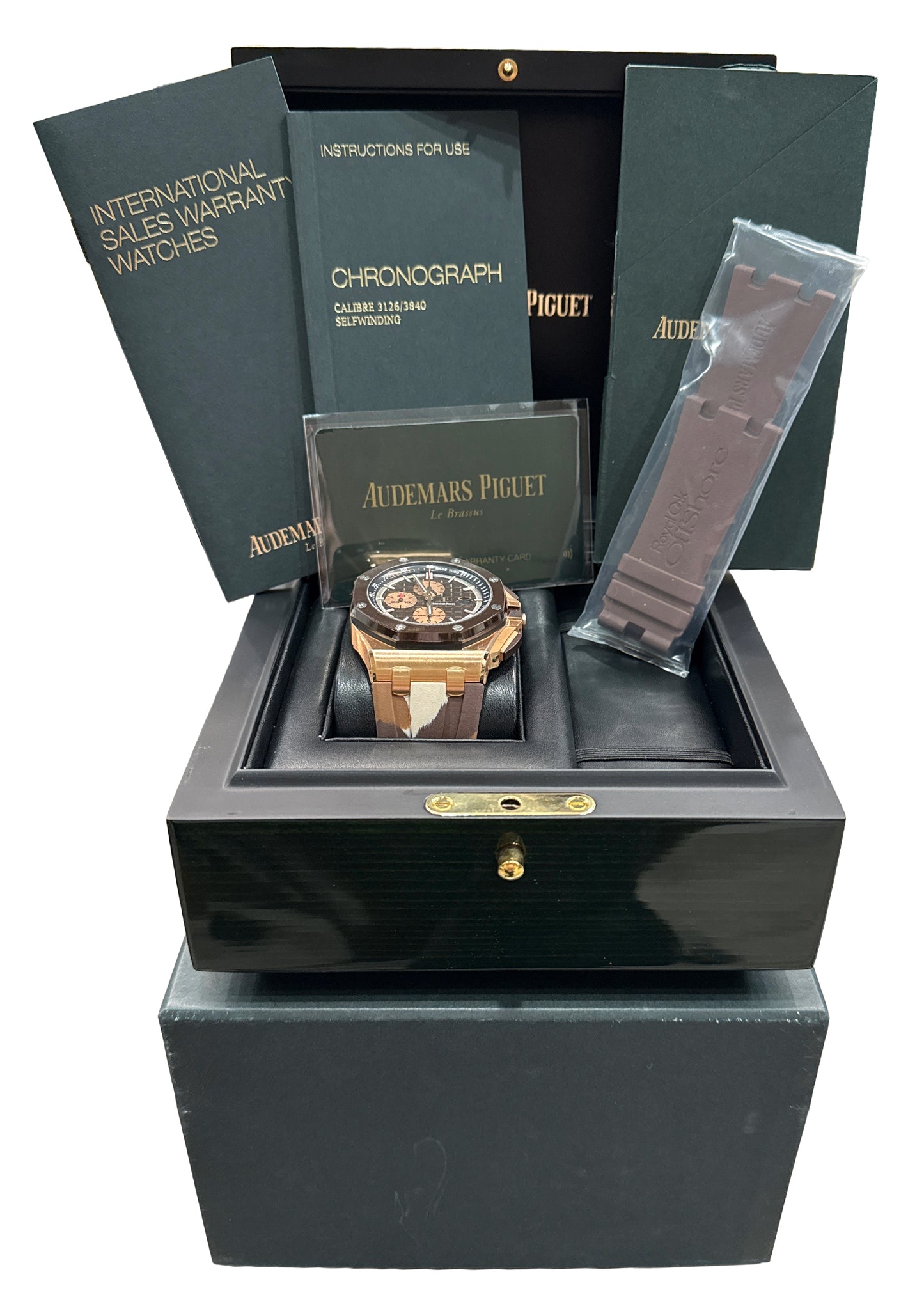 PAPERS Audemars Piguet Royal Oak Offshore BROWN CAMO 18K Gold 44mm 26401RO BOX