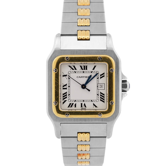 Cartier Santos Carree Two-Tone WHITE ROMAN 18k Steel Automatic 29mmX41mm 2961