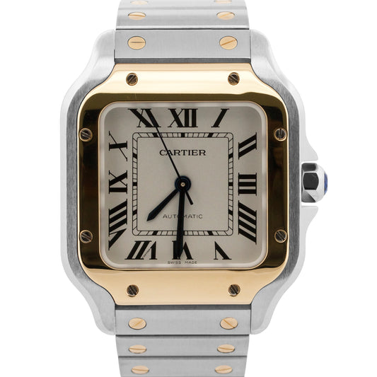 2022 PAPERS Cartier Santos 35mm Steel 18K Yellow Gold W2SA0016 4075 Watch BOX