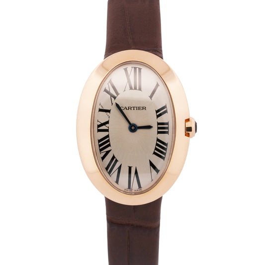 2022 PAPERS Cartier Baignoire SILVER 18K Rose Gold Quartz 23mm 3064 W8000007
