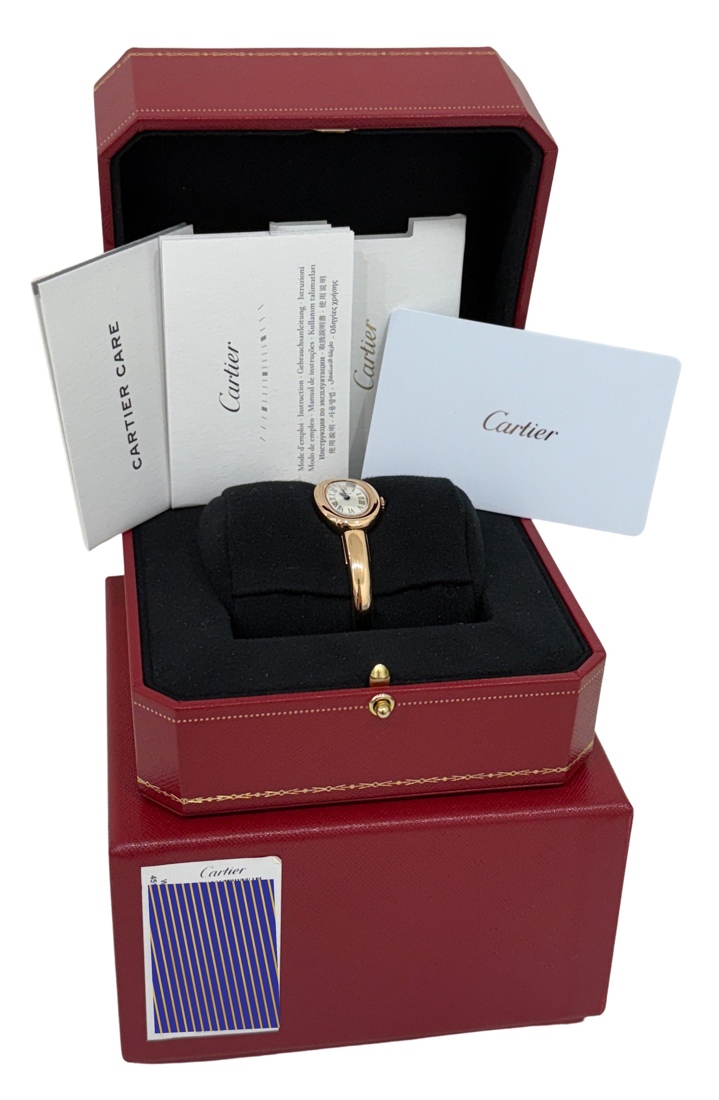 NEW PAPERS Cartier Balgnoire Bangle SZ 15 18K Rose Gold 24mm x 18mm 4513 BOX