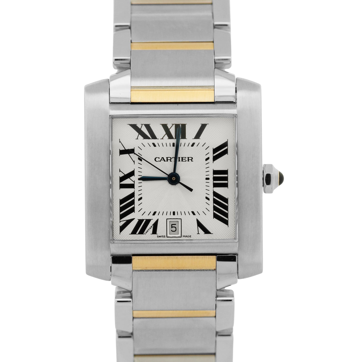 PAPERS Ladies Cartier Tank Francaise SILVER ROMAN Two-Tone 18K Gold Steel 2302