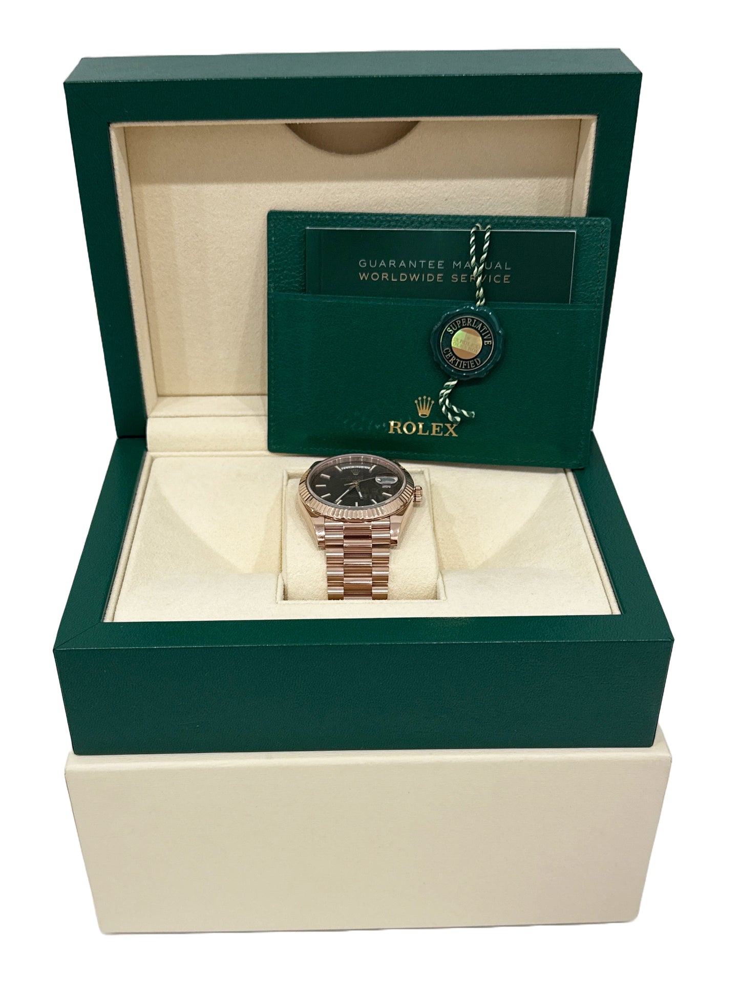Rolex Day-Date President 40mm CHOCOLATE MOTIF Brown 18K Rose Gold 228235 BOX