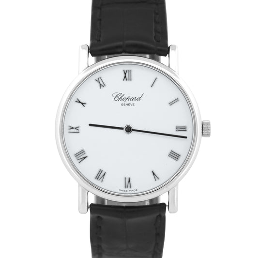 Chopard Classic WHITE ROMAN 18K Gold Leather Manual C100987 33.5mm Watch BOX