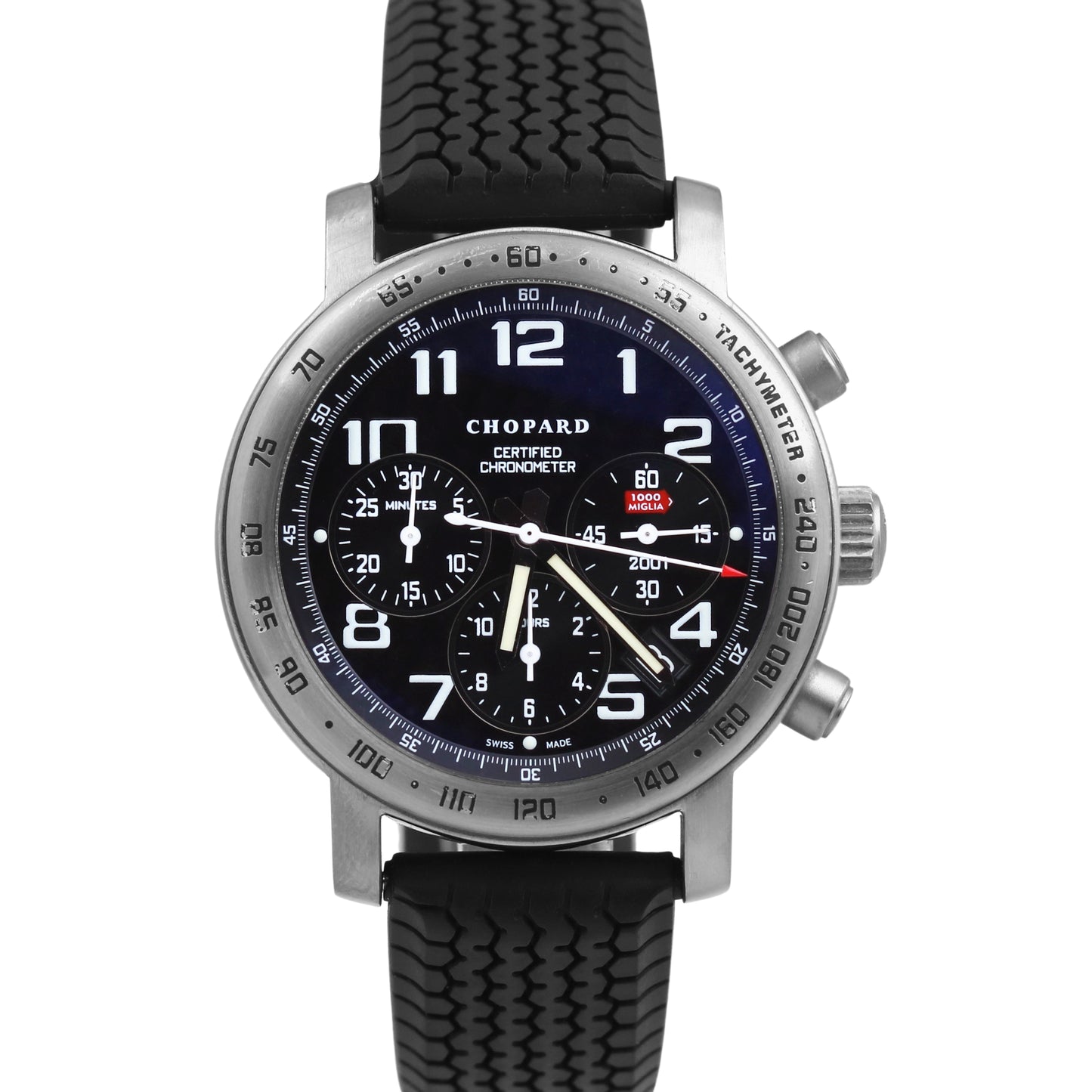 Chopard Mille Miglia Black TITANIUM Chronograph 40mm Rubber Watch 8915 BOX