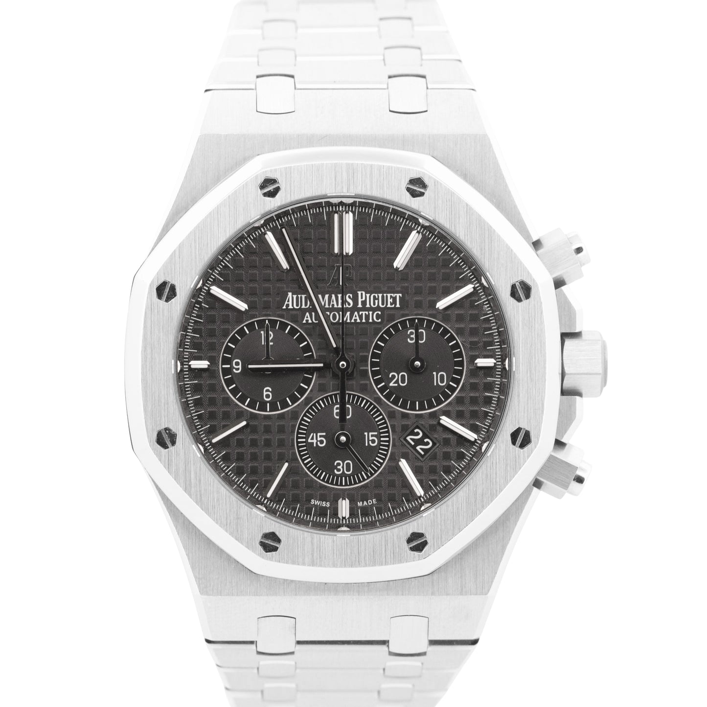 Audemars Piguet Royal Oak 41mm BLACK Chronograph Stainless Steel Watch 26320ST