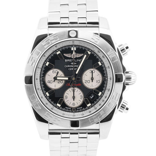 Breitling Chronomat BLACK Stainless Steel Chronograph 44mm AB0110 Watch