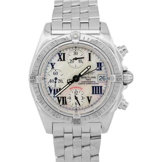 Breitling Cockpit Chronograph MOTHER OF PEARL Roman 39mm Stainless Steel A13358