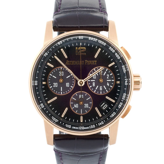 PAPERS Audemars Piguet Code 11.59 PURPLE 18K Gold 41mm 26393OR.OO.A616CR.01 BOX