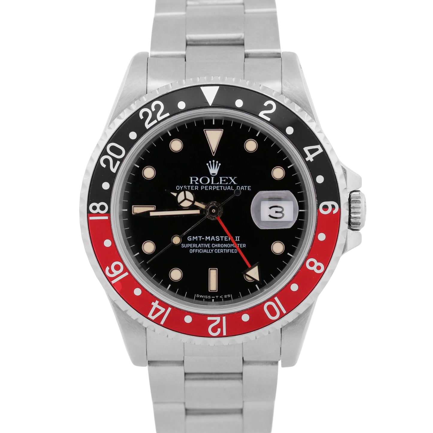 1990 Rolex GMT-Master II 16710 40mm Patina Coke Black Red Steel Oyster Watch Box