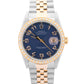 Rolex DateJust BLUE CONCENTRIC 36mm DIAMOND 18K Yellow Gold Steel JUBILEE 16263