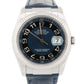 Rolex DateJust Blue Black CONCENTRIC 18K White Gold Fluted 36mm Leather 116139