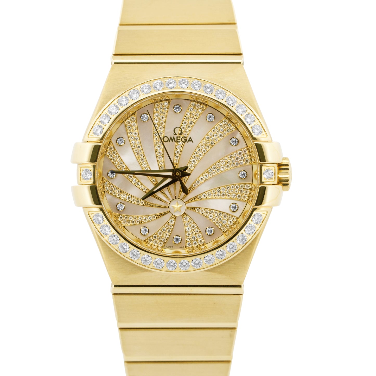 Omega Constellation FACTORY MOP DIAMOND 18K Yellow Gold 35mm 123.55.35.20.55.001