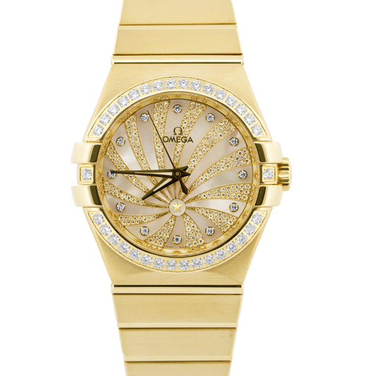 Omega Constellation FACTORY MOP DIAMOND 18K Yellow Gold 35mm 123.55.35.20.55.001
