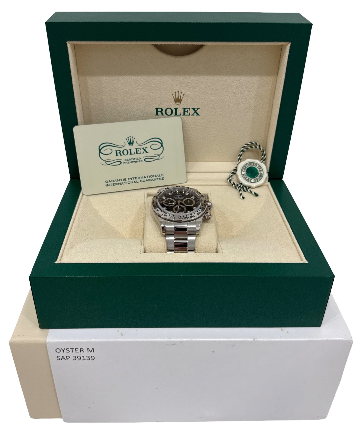2026 CPO Rolex Daytona FACTORY BLACK DIAMOND 18K White Gold Oyster 116509 BOX
